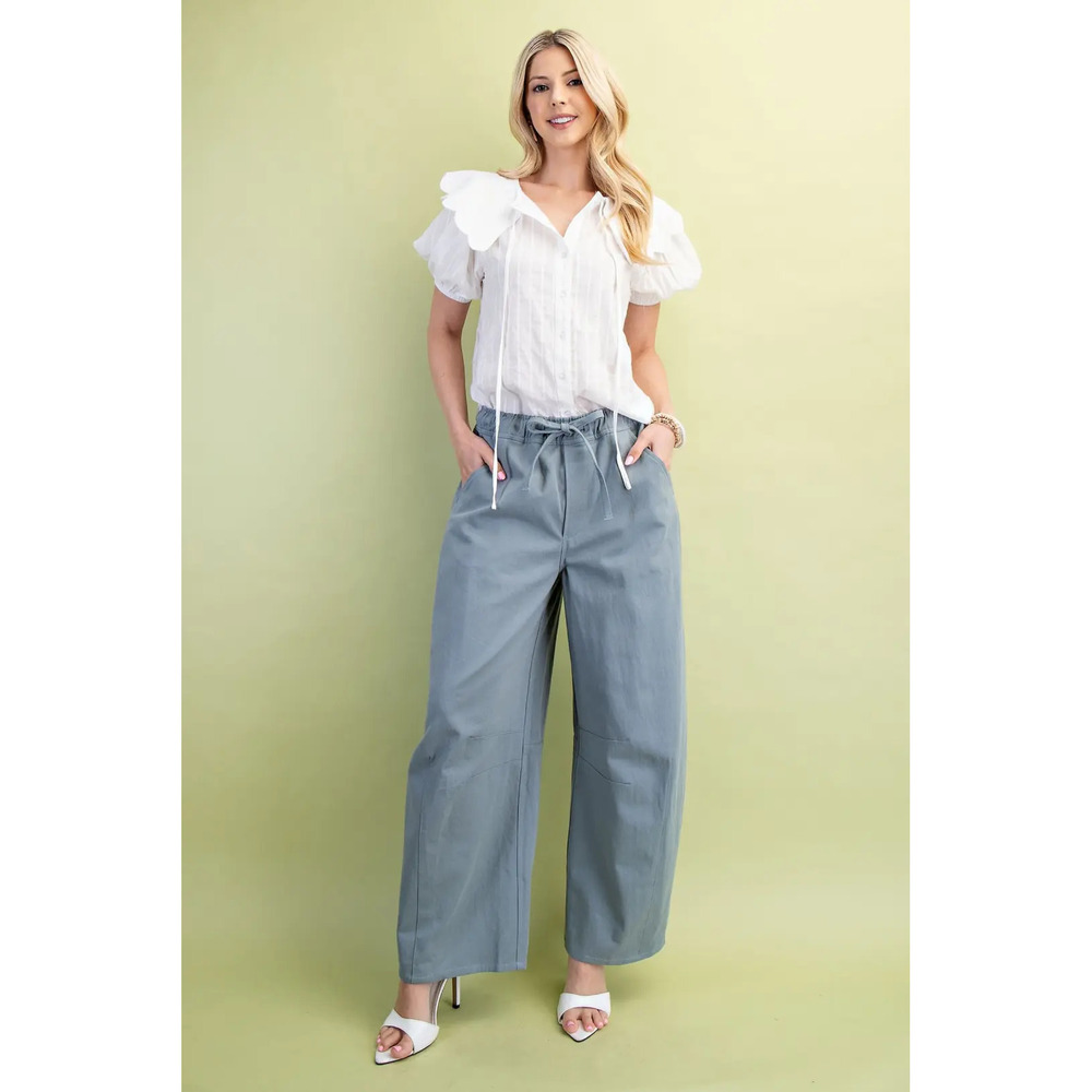 TG1727 B GiGio Mid-Rise Barrel Pants with a Drawstring Waist Various Sizes - Picture 2 of 5